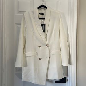 PLT White Gold button Blazer Dress US 8 UK 12